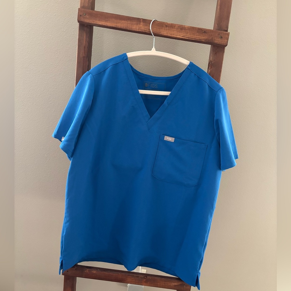 Figs Scrub Top. Size Large. Royal Blue